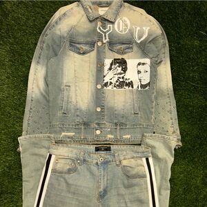 Custom Jean jacket & matching jeans